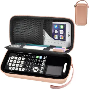 Case Compatible with Texas Instruments TI-84 Plus CE/TI-84 Plus/TI-83 Plus/TI-30XS / TI-36Pro Graphing Calculator, Scientific Calculators Box for Ruler, Rubber, Pencil and Other- Rosa (Case Only)