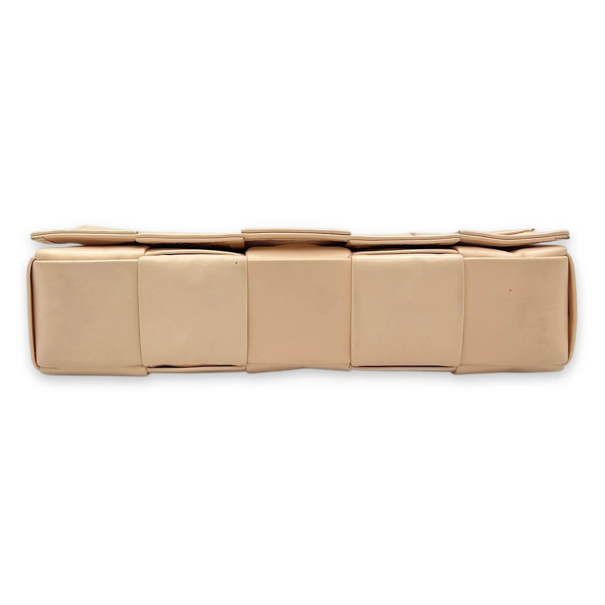 Cassette Crossbody Bag Beige in Calfskin, Silver hardware
