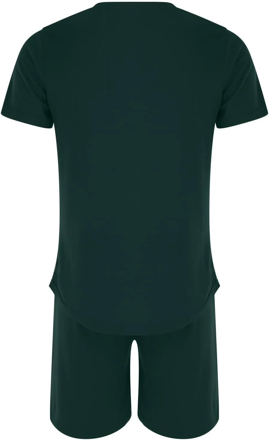 Casual 2 Piece Tracksuits for Men Slim Fit Crewneck Short Sleeve Shirt and Drawstring Shorts Sets Solid Curved Hem Outfits