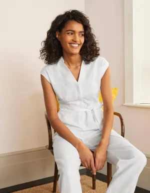 Catriona Linen Jumpsuit-White