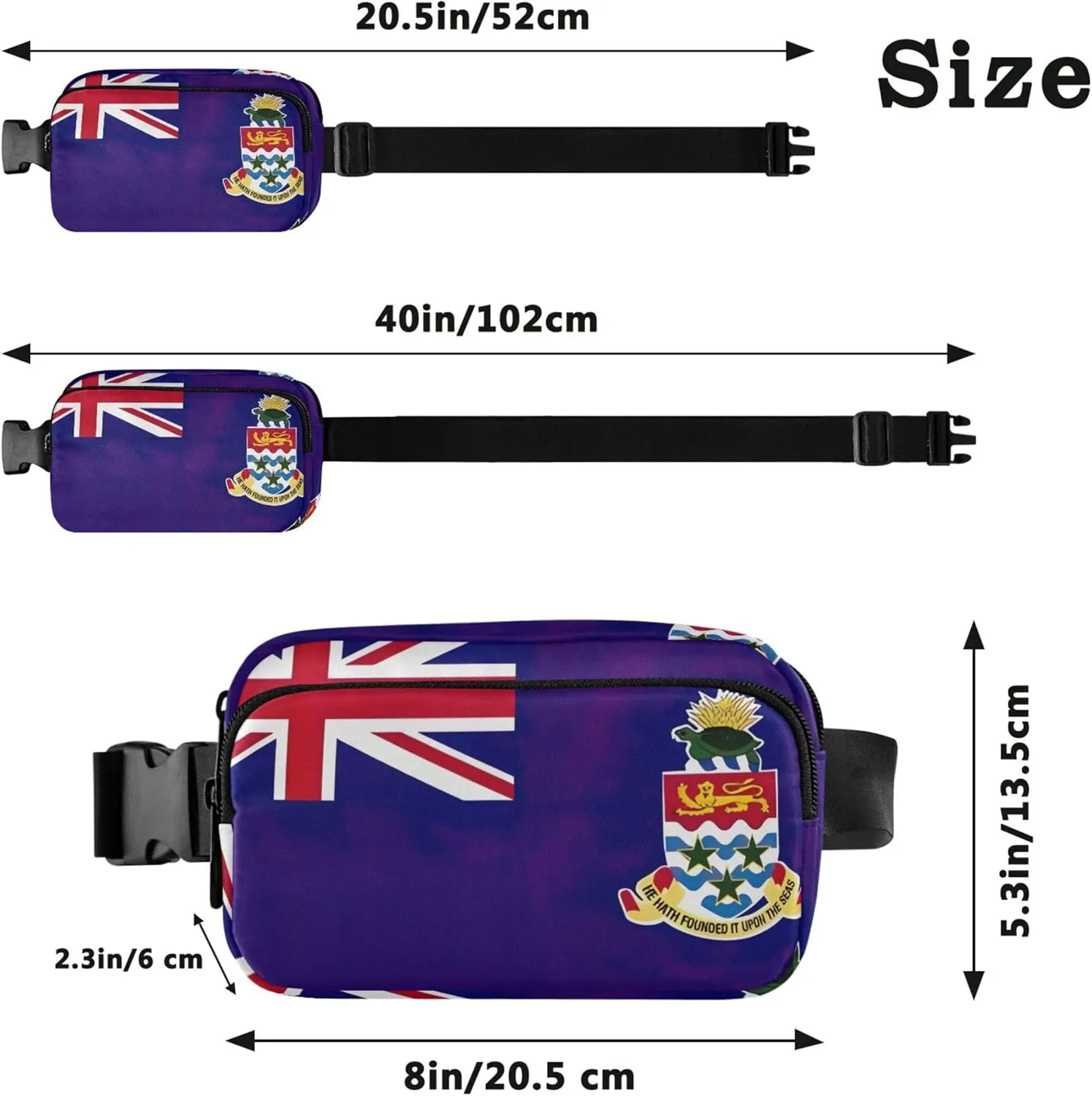 Cayman Islands Flag Waterproof Womens Fanny Pack Hip Pouch Belt Bag Festival Cross Body Waist Pack