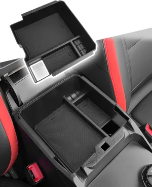 CDEFG for 2024 2025 Ford Ranger Center Console Organizer Tray for Ranger Accessories Armrest Storage Box Insert Tray for Ranger XL, XLT, Lariat, Raptor Arm Rest Middle Organizer