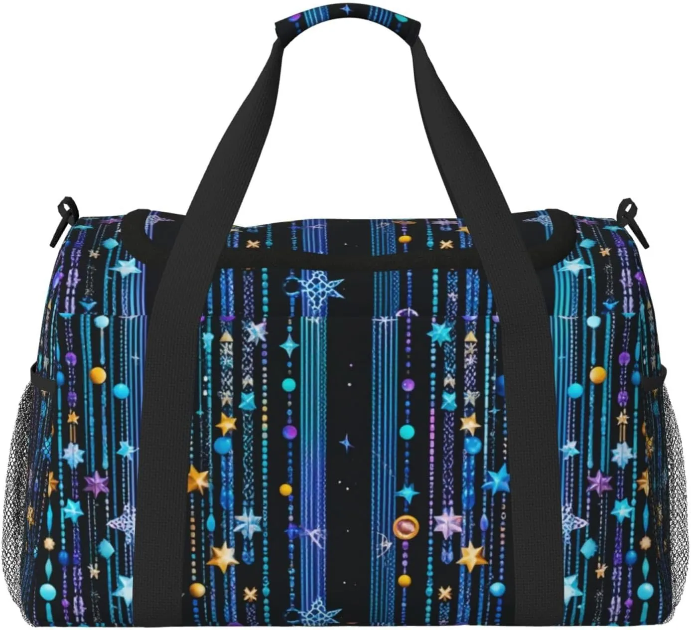 Celestial Cascade Print Travel Duffel Bag for Men & Women, Foldable Travel Bags and Spacious Weekender Tote Bag for Storage Toiletry Luggage Personal Item