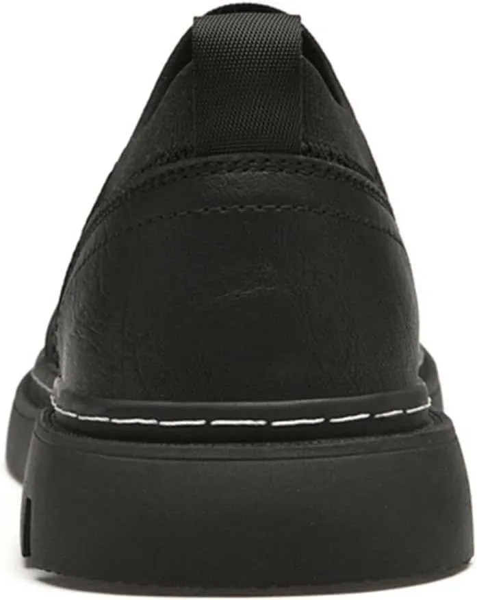 CERYTHRINA Men's Invisible Height Increasing Elevator Shoes 2 Inches Taller Mesh Leather Slip-on Casual Loafers