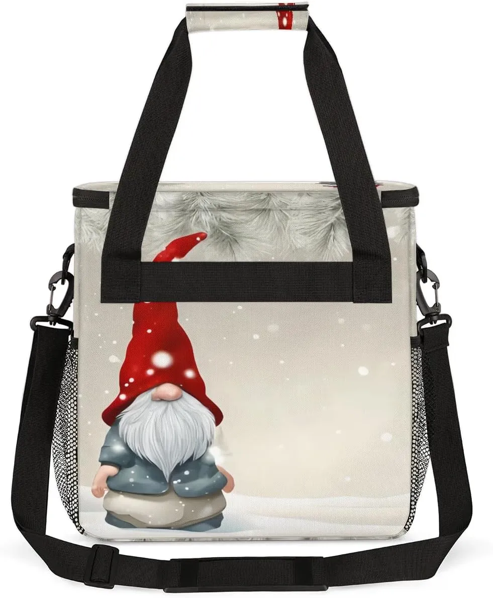 cfpolar Christmas Gnome Coffee Maker Storage Bag, Travel Coffee Maker Carrying Storage Tote Bag Compatible with K-Mini or K-Mini Plus, Dustproof Tote Bag with Shoulder Strap for Women Men