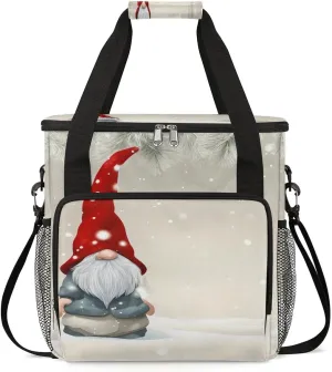 cfpolar Christmas Gnome Coffee Maker Storage Bag, Travel Coffee Maker Carrying Storage Tote Bag Compatible with K-Mini or K-Mini Plus, Dustproof Tote Bag with Shoulder Strap for Women Men