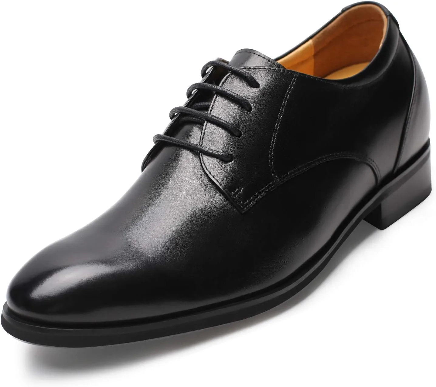 CHAMARIPA Elevator Shoes for Men Invisible Height Increasing Elevator Shoes Lace up Leather Formal Oxford Dress Tuxedo Lift Shoes Make You Taller