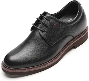 CHAMARIPA Elevator Shoes for Men Invisible Height Increasing Elevator Shoes Lace up Leather Formal Oxford Dress Tuxedo Lift Shoes Make You Taller