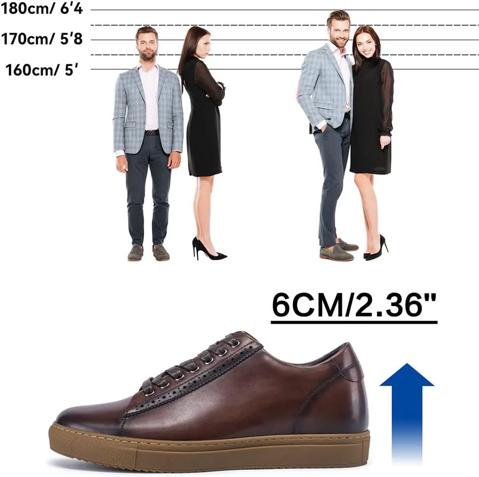 CHAMARIPA Men's Invisible Height Increasing Elevator Shoes Sneakers Lifting Shoes Taller Hidden Heel Trainers