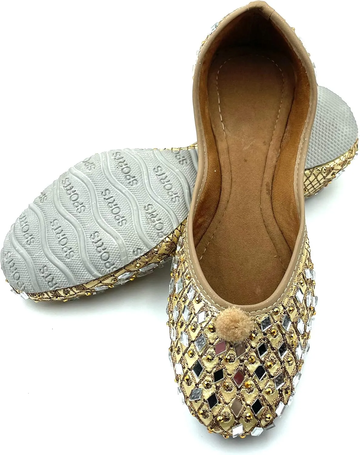 Chandrakala Bridal Mojaris for Women Flats Punjabi Jutti (WF131-P)