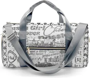 Cheerleader Grey Bling Print Customized Duffel Bags Weekender Overnight Bag Travel Bag Personalized Gift Daypack