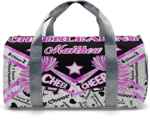 Cheers Cheerleading Glitter Print Waterproof Duffel Bag Adjustable Shoulder Strap Perform Training Travel Bag for Boys Girls Teens Women Men