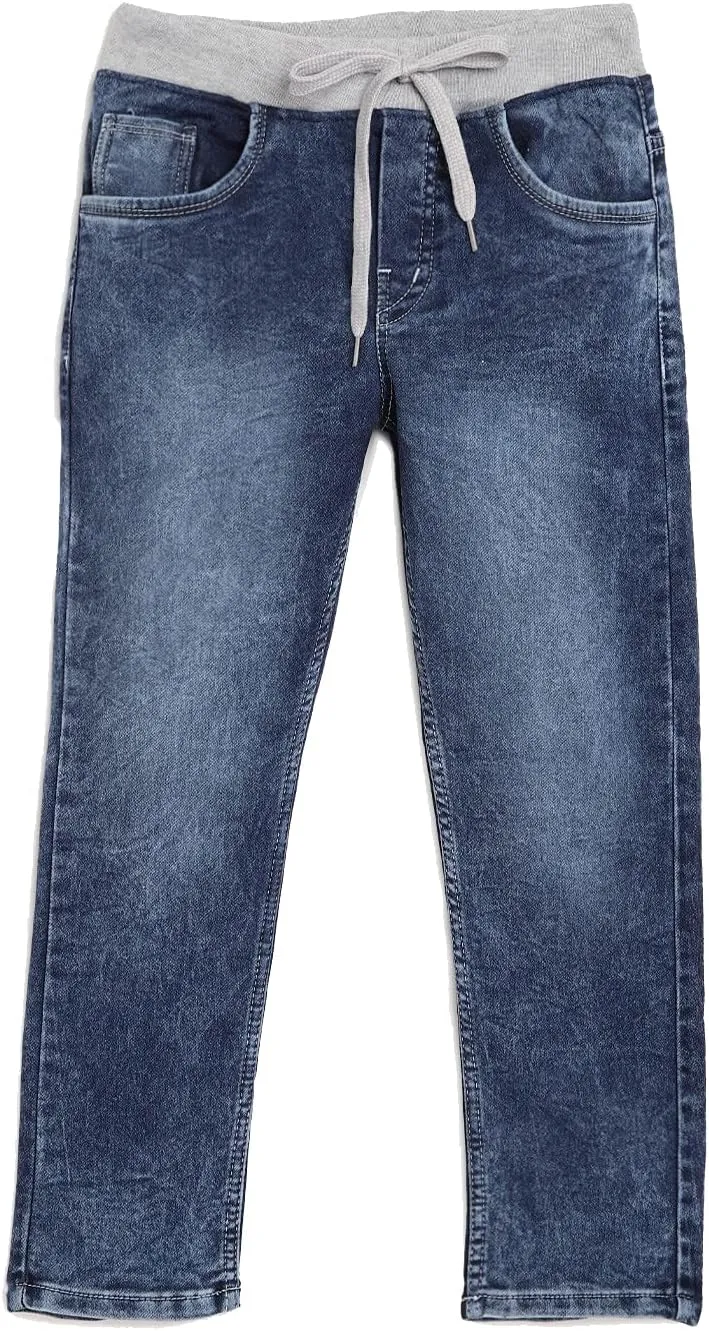 chopper club Boys Jeans (Sizes US 4-16) in Premium Stretchable Cotton Denim Slim Fit Cotton Rib Elastic-Some cols Have a Zip