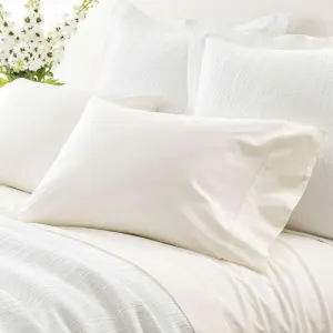 Classic Hemstitch Ivory Pillowcases (Pair), King Size, Ivory Solid Pattern