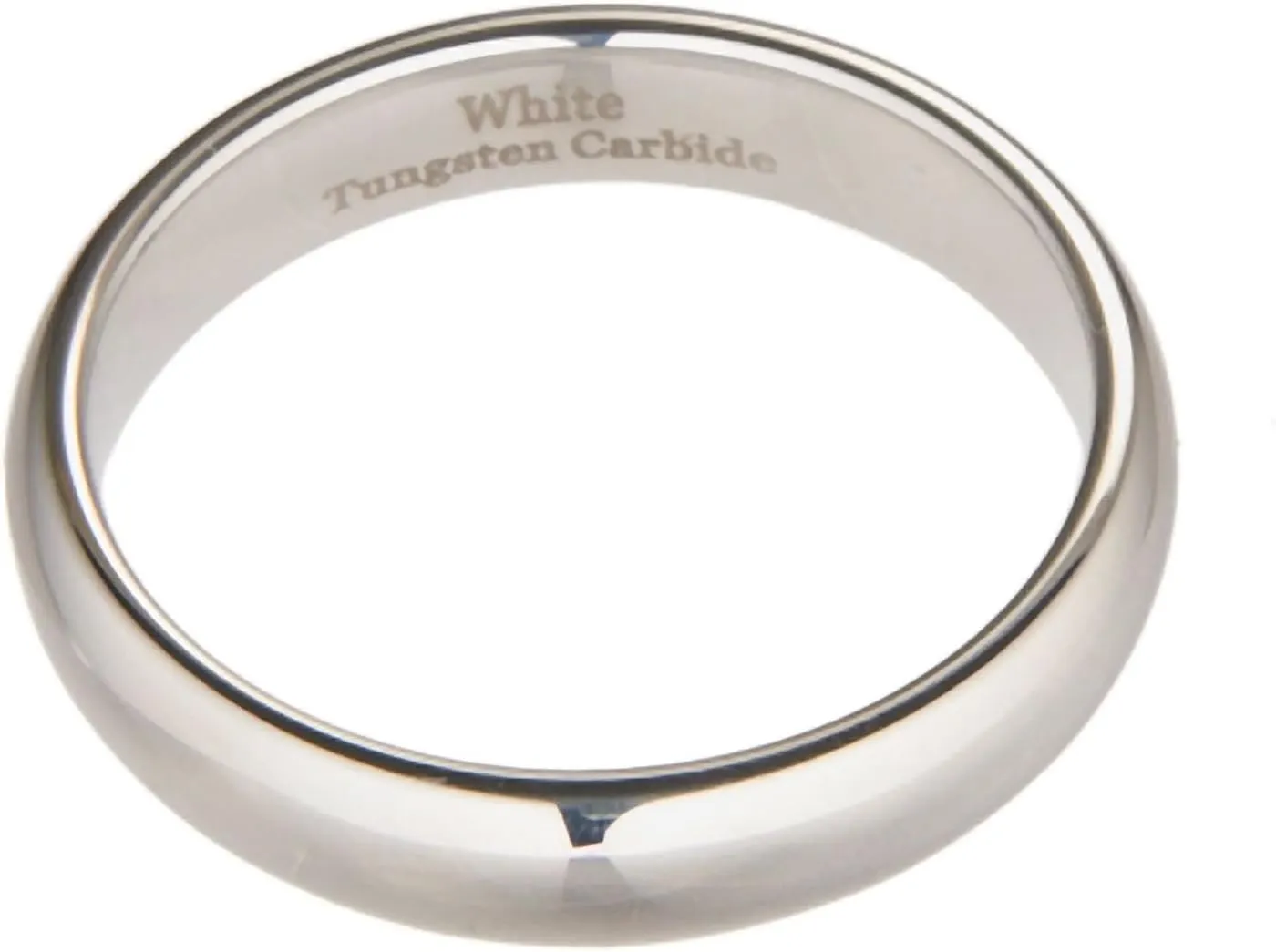 Classic Mirror Polished White Tungsten Carbide 2mm to 10mm COMFORT FIT Wedding Band Ring
