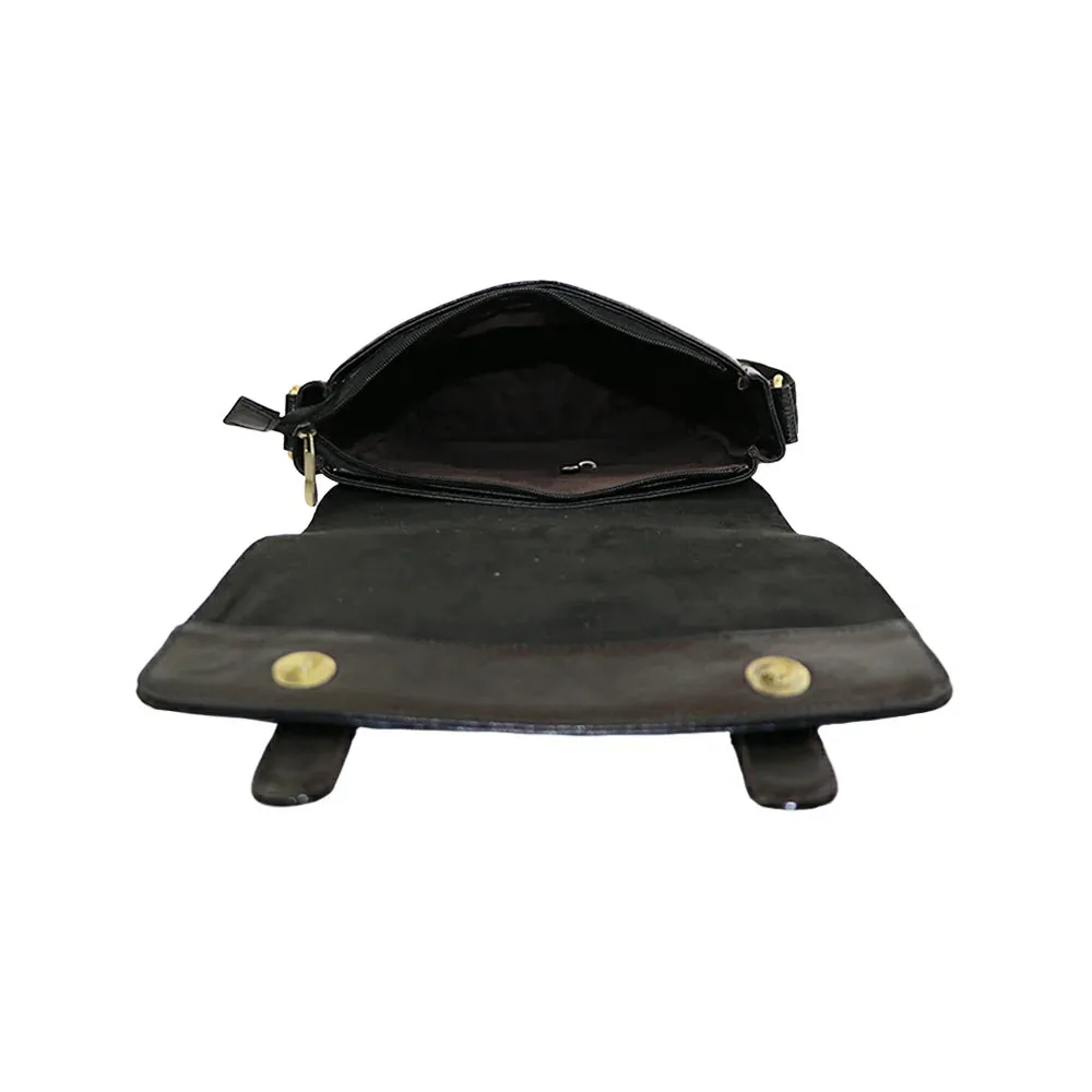 Classic PU Leather Messenger Bag – Vintage Sling Bag for Everyday Use
