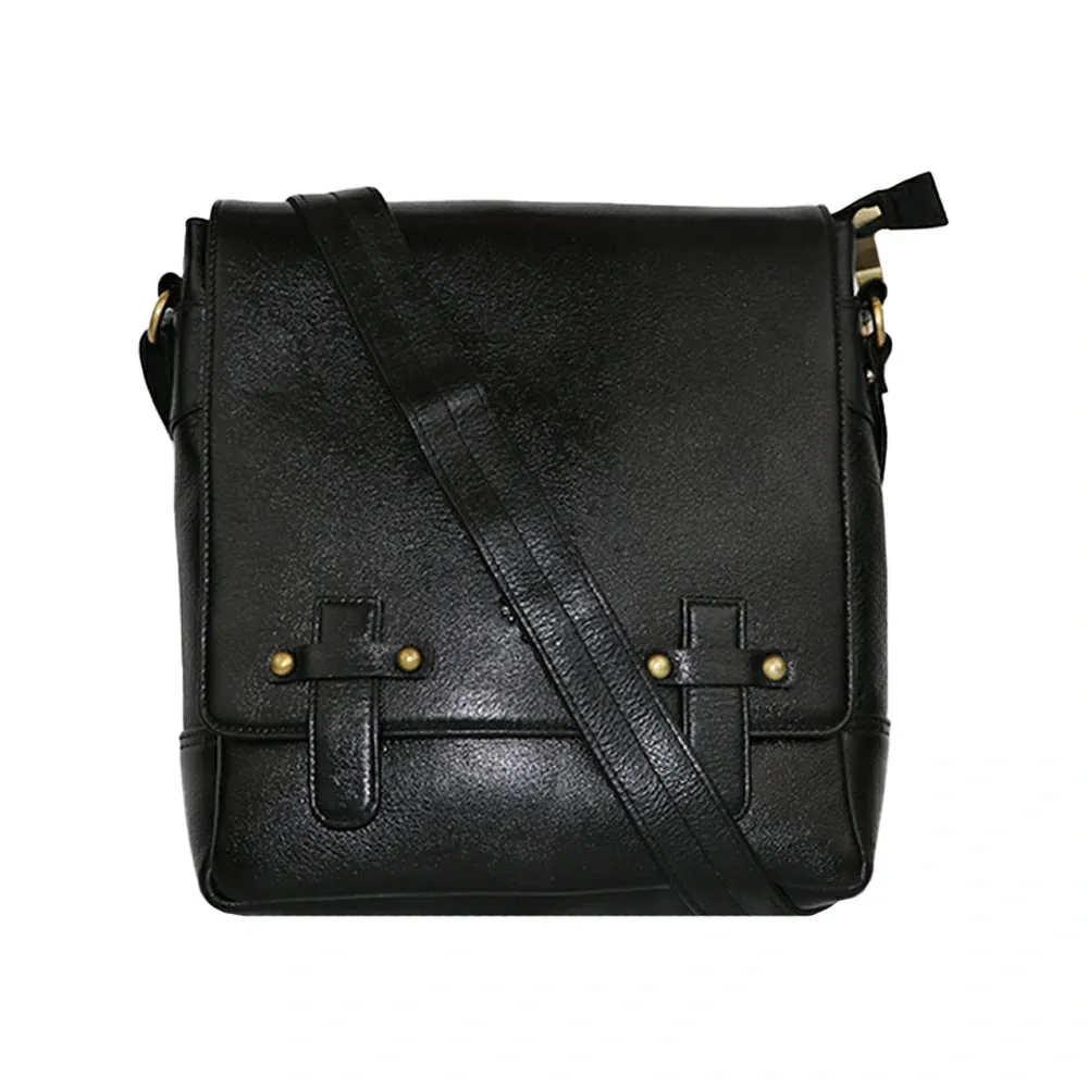 Classic PU Leather Messenger Bag – Vintage Sling Bag for Everyday Use