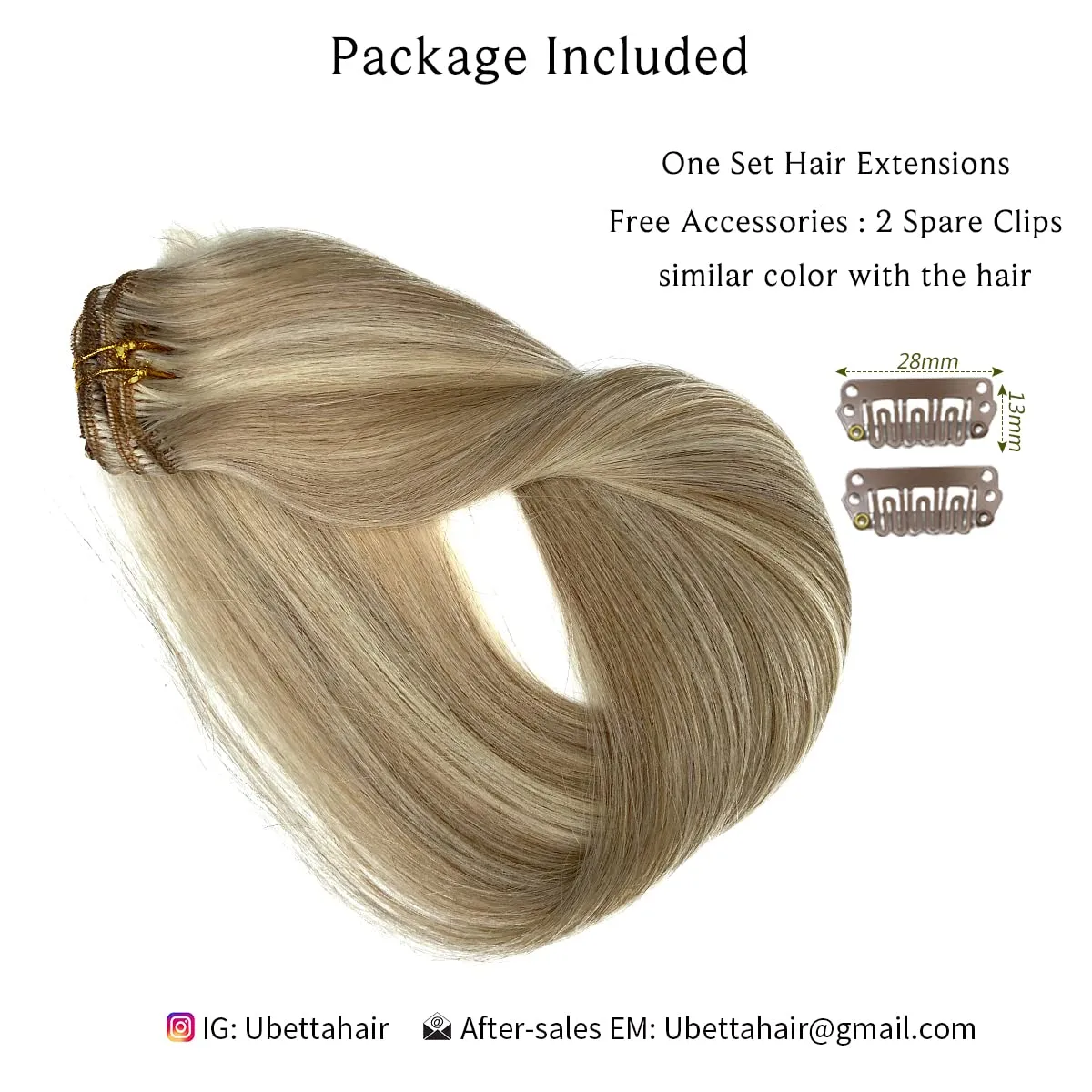 Clip in Hair Extensions, Ash Blonde Balayage Bleach Blonde Clip in Hair Extensions Real Human Hair Clip ins Extensions 20 Inch 7 Pieces 70G Double Wefted Hair Extensions Clip in Human Hair