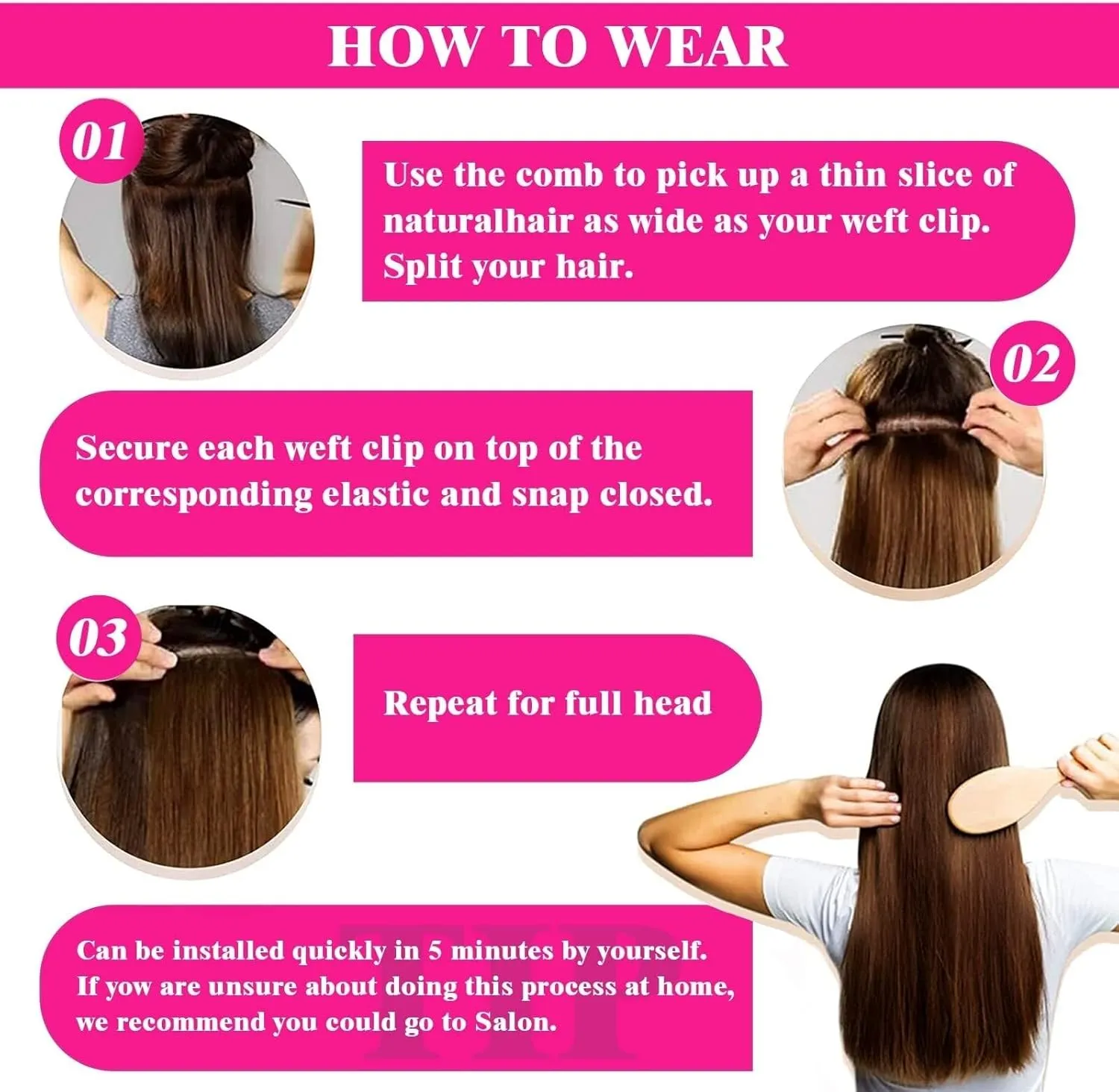 Clip in Hair Extensions Clip in Hair Extensions Remy Hair Extensions Straight Clip in Human Hair Color 2 Dark Brown Hair Clip in Extensions for Thin Hair 8 Pieces 120Grams Hair Extensions Human Hair E