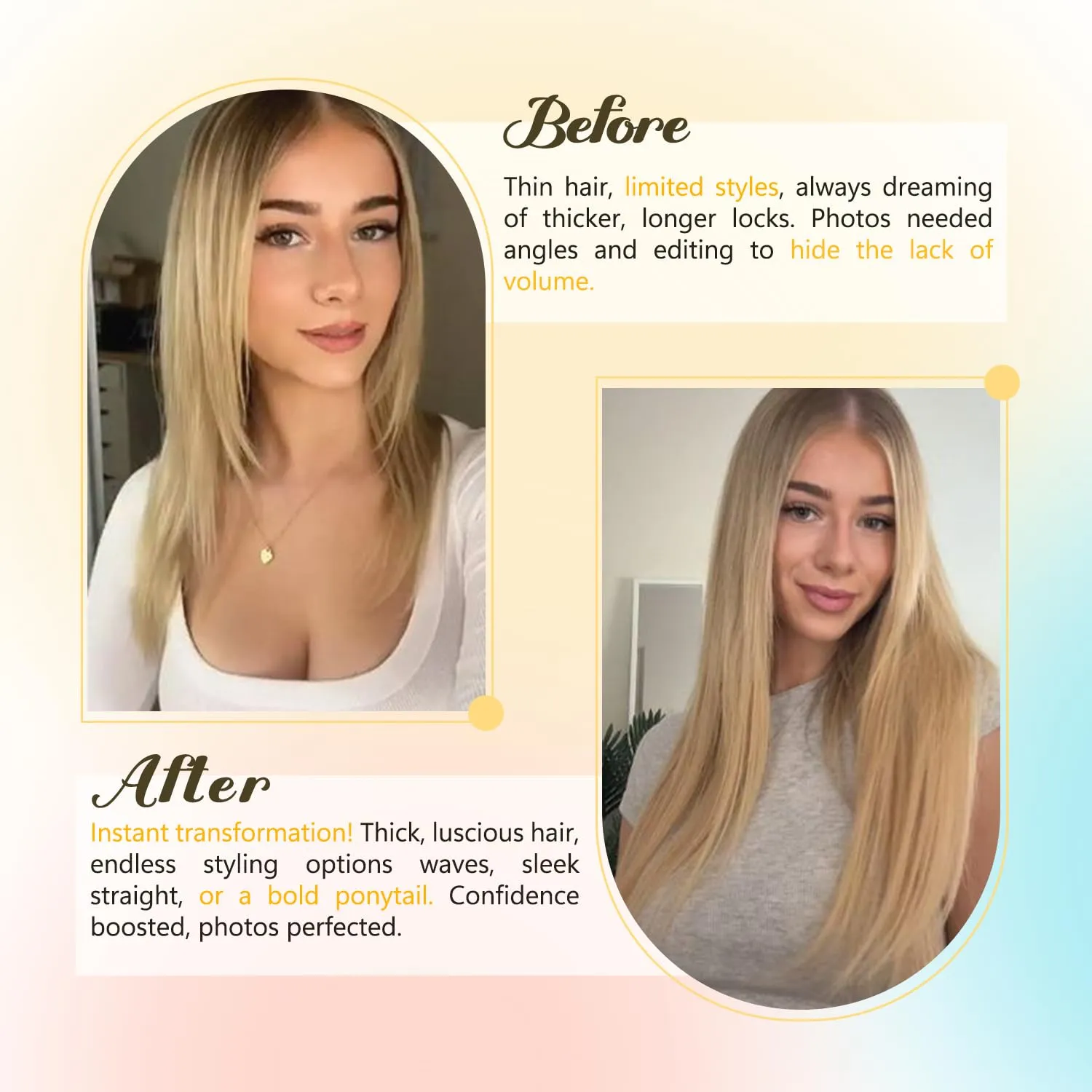 Clip in Hair Extensions Platinum Blonde Extensions Real Human Hair 20 Inch 75g Straight Clip in Hair Extensions for women Natural and straight Hair