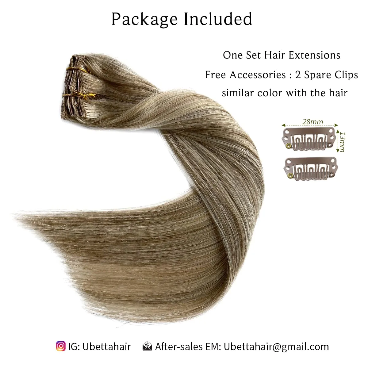 Clip in Hair Extensions Real Human Hair, Ash Blonde Highlighted Blonde Remy Human Hair Clip in Extensions 18inch 7pcs 70G Double Weft Real Hair Extensions Clip in Human Hair for Fine Hair Women