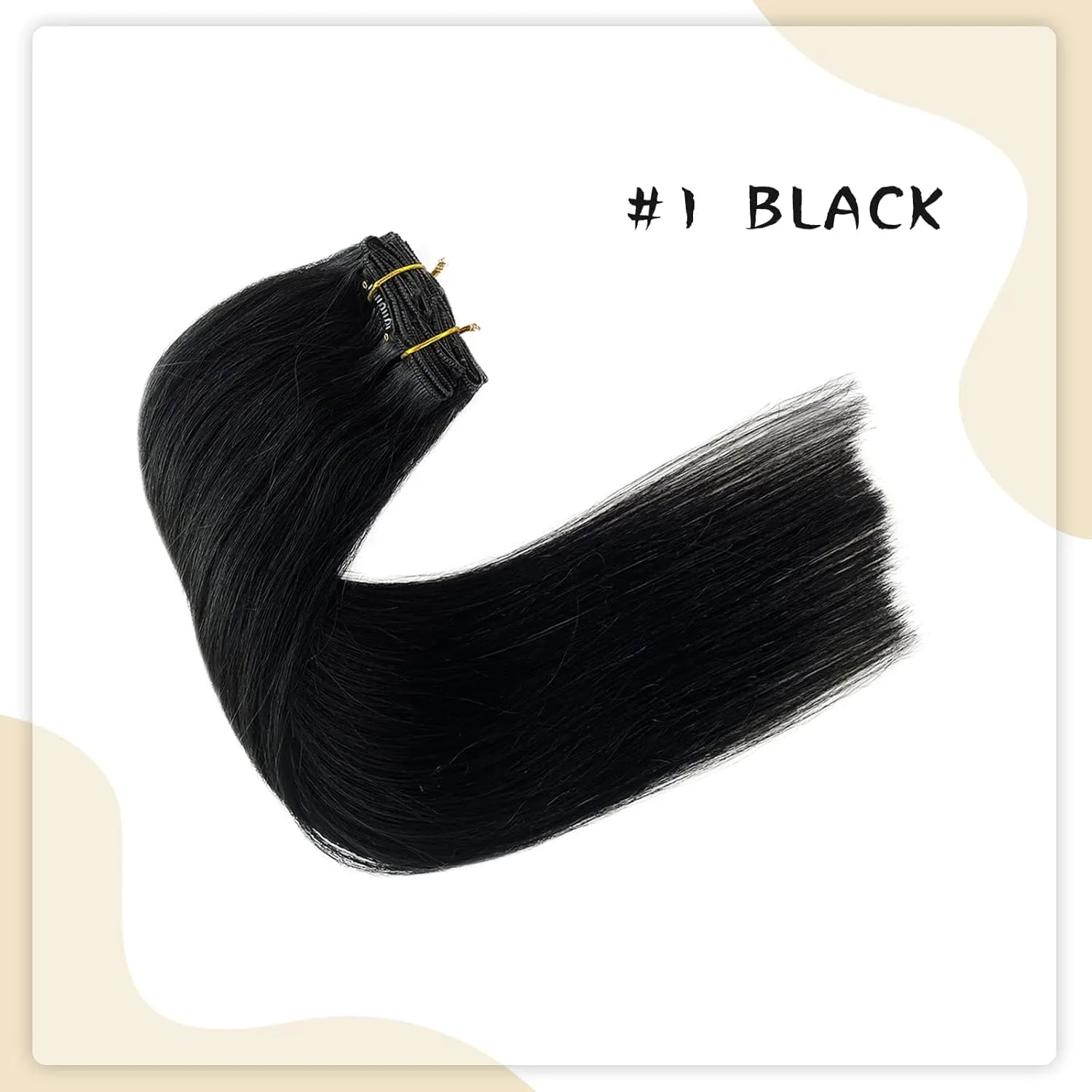 Clip in Hair Extensions Real Human Hair, Jet Black Natural Remy Hair Extensions Seamless Clip in Human Hair 70g 7pcs Full Ends Clip in Hair Extensions 12inch