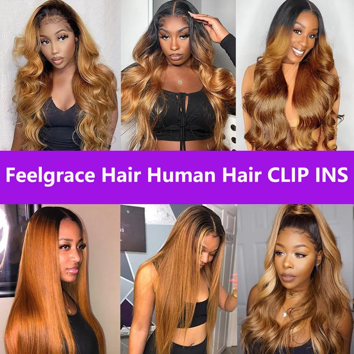 Clip in Hair Extensions Real Human Hair Ombre Brown Clip in Hair Extensions Black Women, 1B/30 Brown Clip In Human Hair Extension, 8pcs Double Weft Handmade Per Set with 18clips 16 Inch