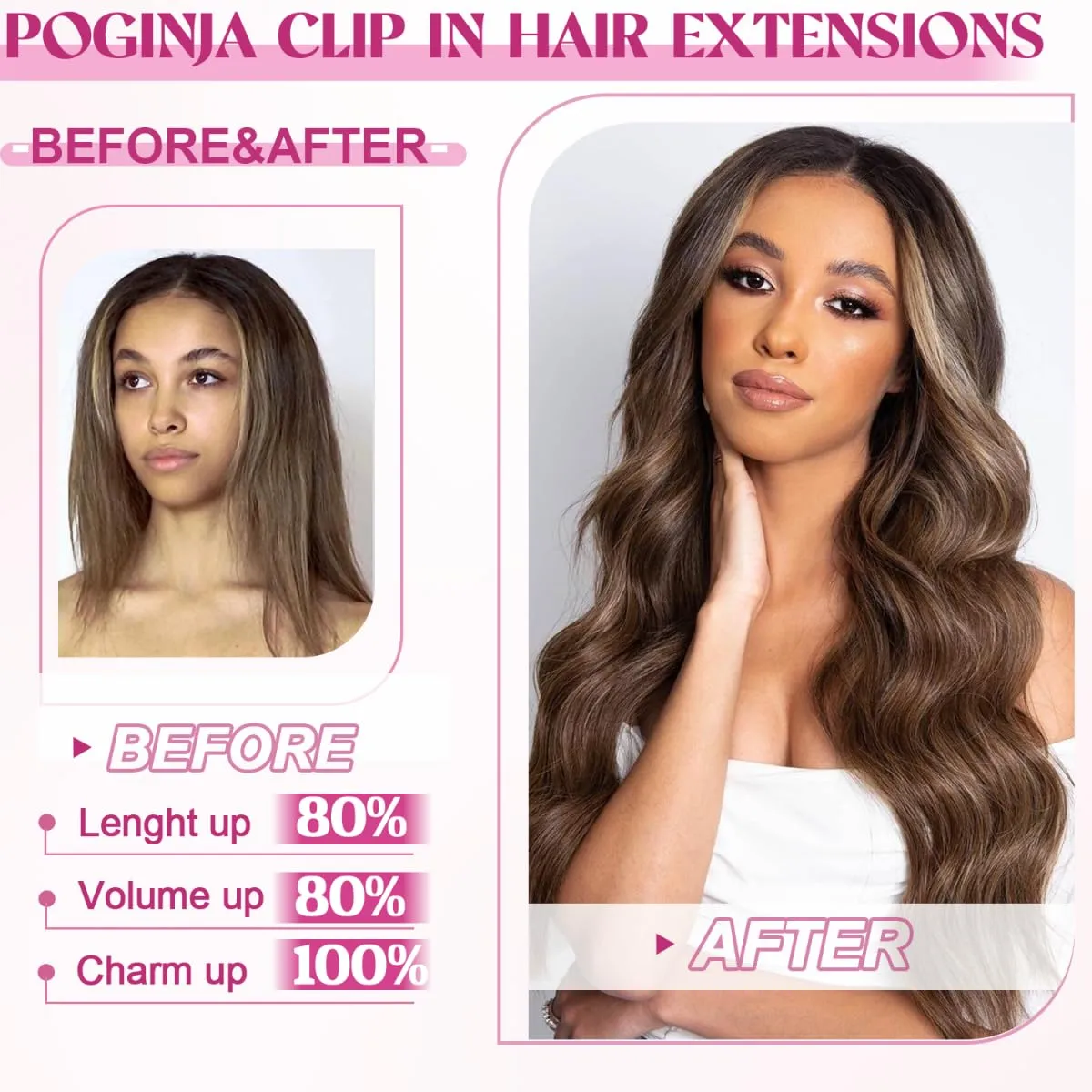 Clip in Hair Extensions Real Human Hair, Remy Human Hair Extensions Clip ins for Women, 100% Natural Human Hair, Double Weftm, 16inch 90g 8Pcs, #4/27 Chocolate Brown to Honey Blonde