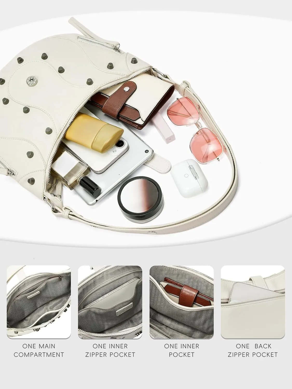 CLUCI Shoulder Bag,Purses for Women Dumpling Small Hobo Bags Vegan Leather Ladies Clutch with Adjustable Strap