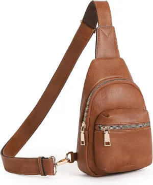 CLUCI Small Sling Bag for Women, Leather Crossbody Fanny Packs Trendy, Women's Chest Bag