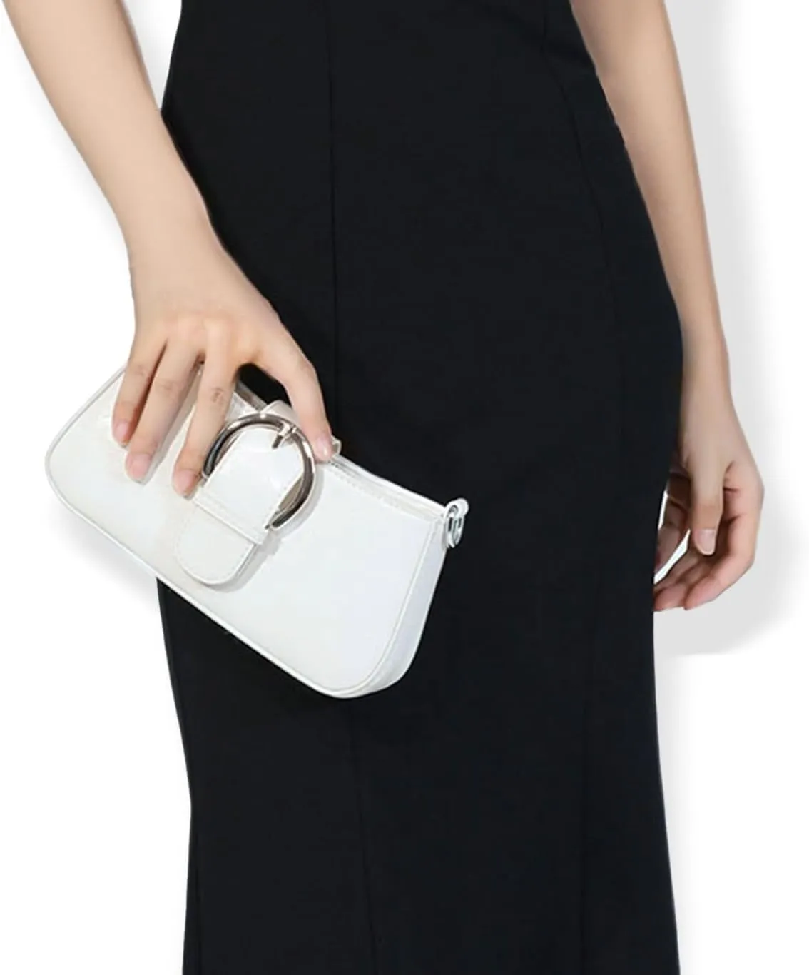 Clutch Purse for Women - Evening Purse Small PU Leather Shoulder Bag, Designer Zipper Close Handbag