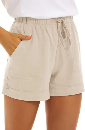 CNFUFEN Summer Lounge Shorts for Women Fashion Linen Wide Leg Flowy Comfy Pants