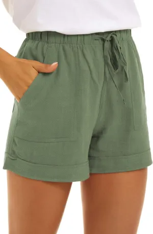 CNFUFEN Summer Lounge Shorts for Women Fashion Linen Wide Leg Flowy Comfy Pants