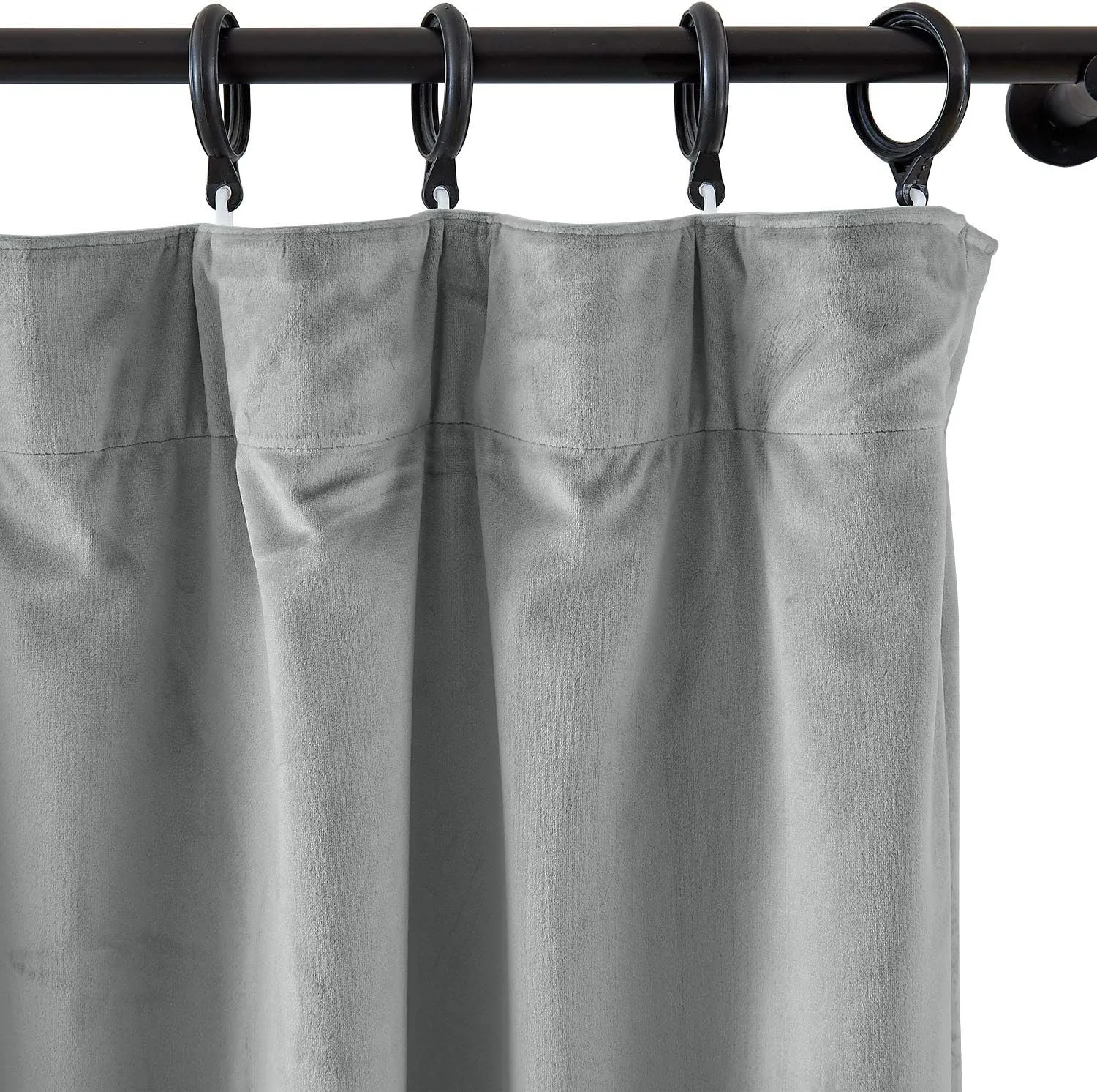 cololeaf Home Theater Movie Velvet Christmas Curtain Panel Drapes,Flat Hooks for Track - Grey 100W x 96L inch (1 Panel) for Concert Stage Hall Club,Party backdrops,Wedding backdrops