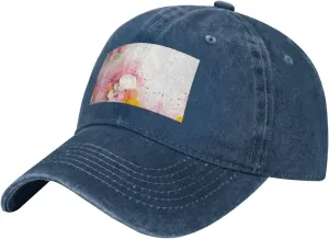Color Fragment Paper Golf dad hat, Sports Casual Trucker hat, Adjustable Denim Baseball hat, Unisex Adult Baseball hat