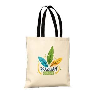 Color Handle Customized Cotton Tote Bags / Promo Logo Tote Bags Two Tone - TB160
