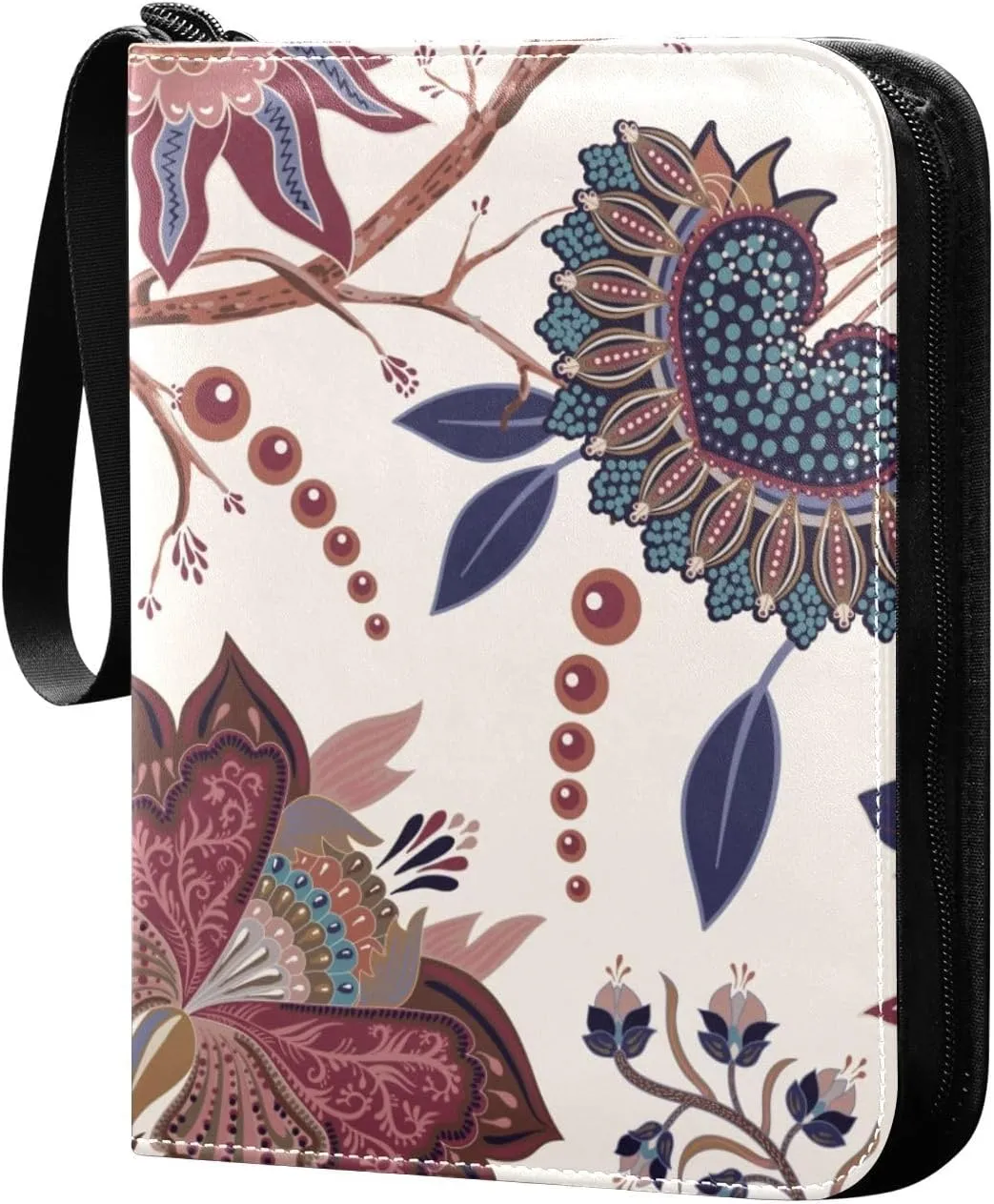 Colorful-indian-pattern Game Sports Cards Card Binders 4 Pocket - Hold 400 Game Cards, Waterproof Wear-resistant Trading Card Albums Collection Book Holder for Boys Girls