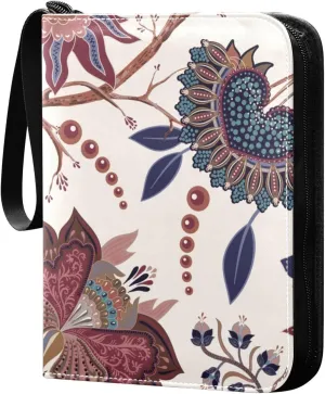 Colorful-indian-pattern Game Sports Cards Card Binders 4 Pocket - Hold 400 Game Cards, Waterproof Wear-resistant Trading Card Albums Collection Book Holder for Boys Girls