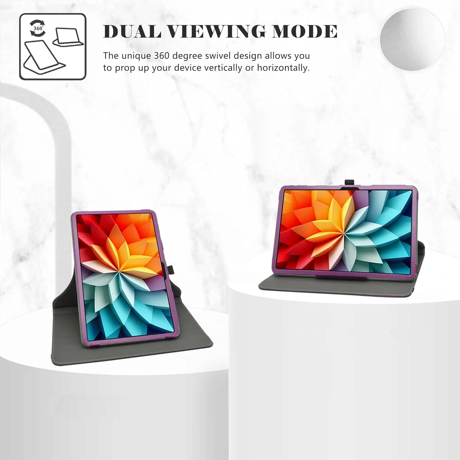 Compatible with DOOGEE T36 Case,Blackview Mega2 Case,MEGA 2 WiFi Case,360 Degree Rotation Stand PU Cover for 12" DOOGEE T36/Blackview Mega2/OSCAL Pad 100/Blackview MEGA 2 WIFITablet,Purple