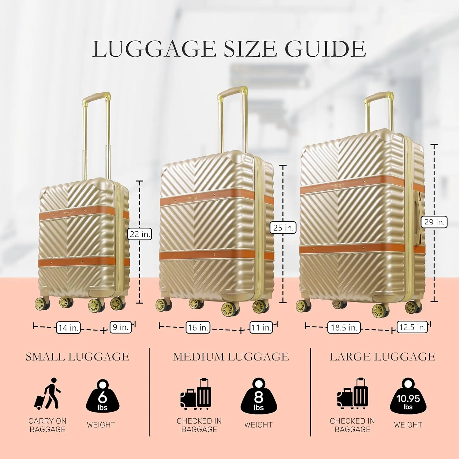 Concept One Christian Siriano New York 22 Inch Carry On Luggage, Stella Hardshell Rolling Suitcase with Spinner Wheels, Taupe
