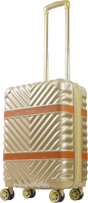 Concept One Christian Siriano New York 22 Inch Carry On Luggage, Stella Hardshell Rolling Suitcase with Spinner Wheels, Taupe