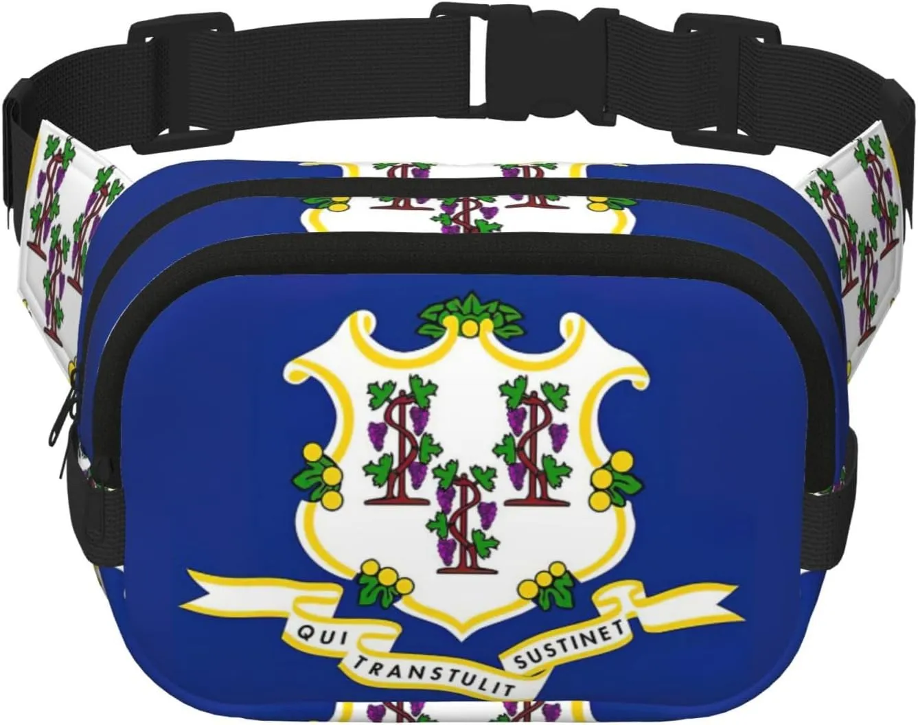 Connecticut State Flag print Womens Fanny Pack Everyday Hip Pouch Waist Bag for Travel Outdoor Running Hunting for Adult
