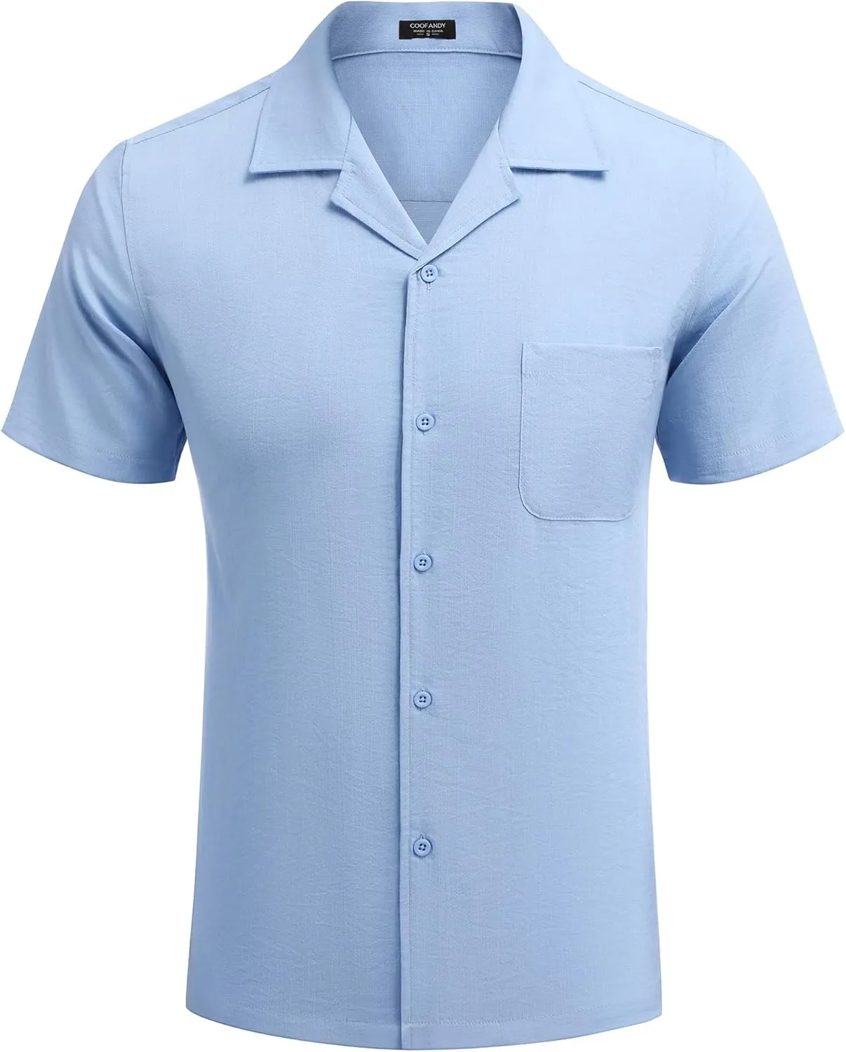 COOFANDY Men's Casual Button Down Shirts Short Sleeve Summer Cuban Vacation Beach Shirts