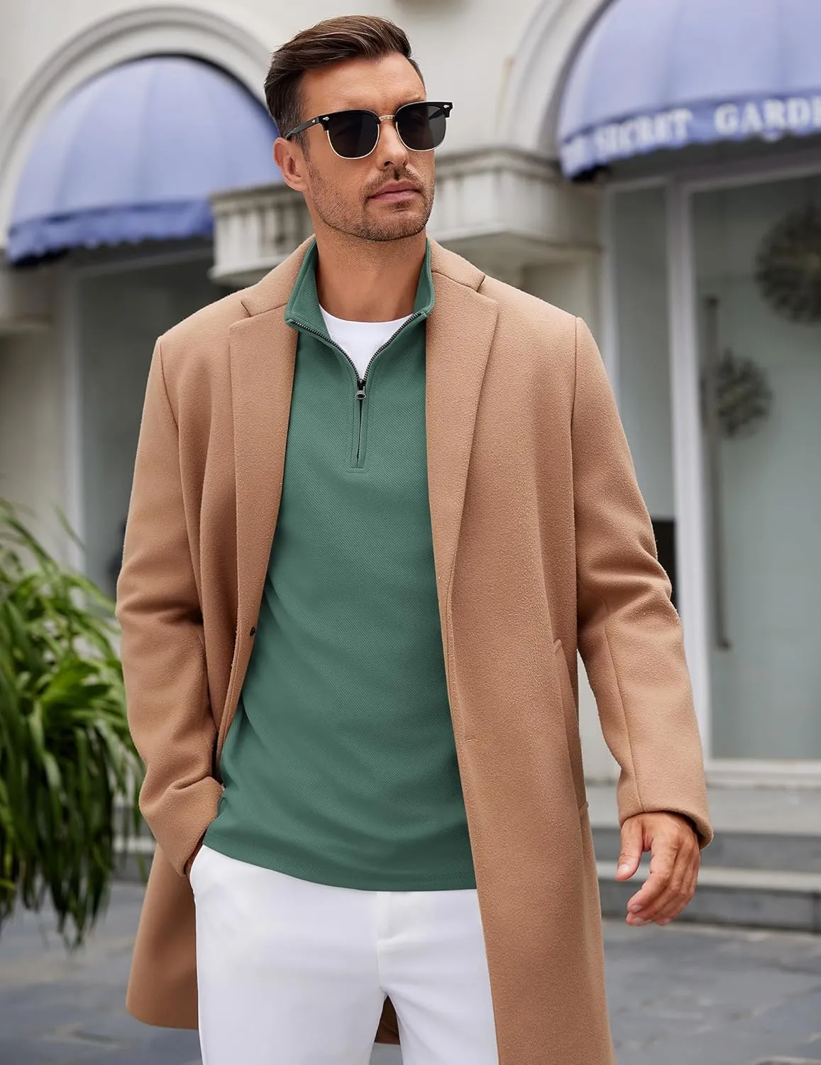 COOFANDY Men's Quarter Zip Up Pullover Lightweight Mock Neck Sweatshirt Casual Long Sleeve Polo Shirt