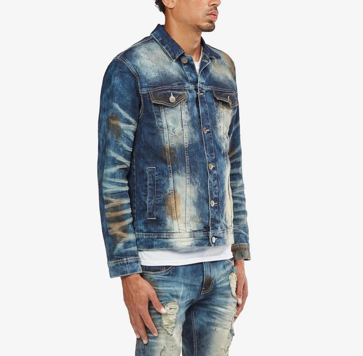 Copper Rivet Denim Jacket (Tan Wash)