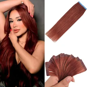 Copper Tape in Hair Extensions Human Hair Invisible 16 Inch Tape in Human Hair Extensions for Women