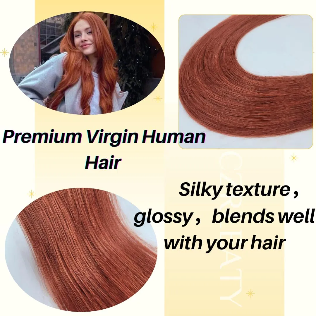 Copper Tape in Hair Extensions Human Hair Invisible 16 Inch Tape in Human Hair Extensions for Women