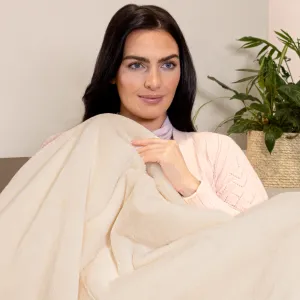 Cosy Up Silky Soft Faux Fur Warming Throw - Cream