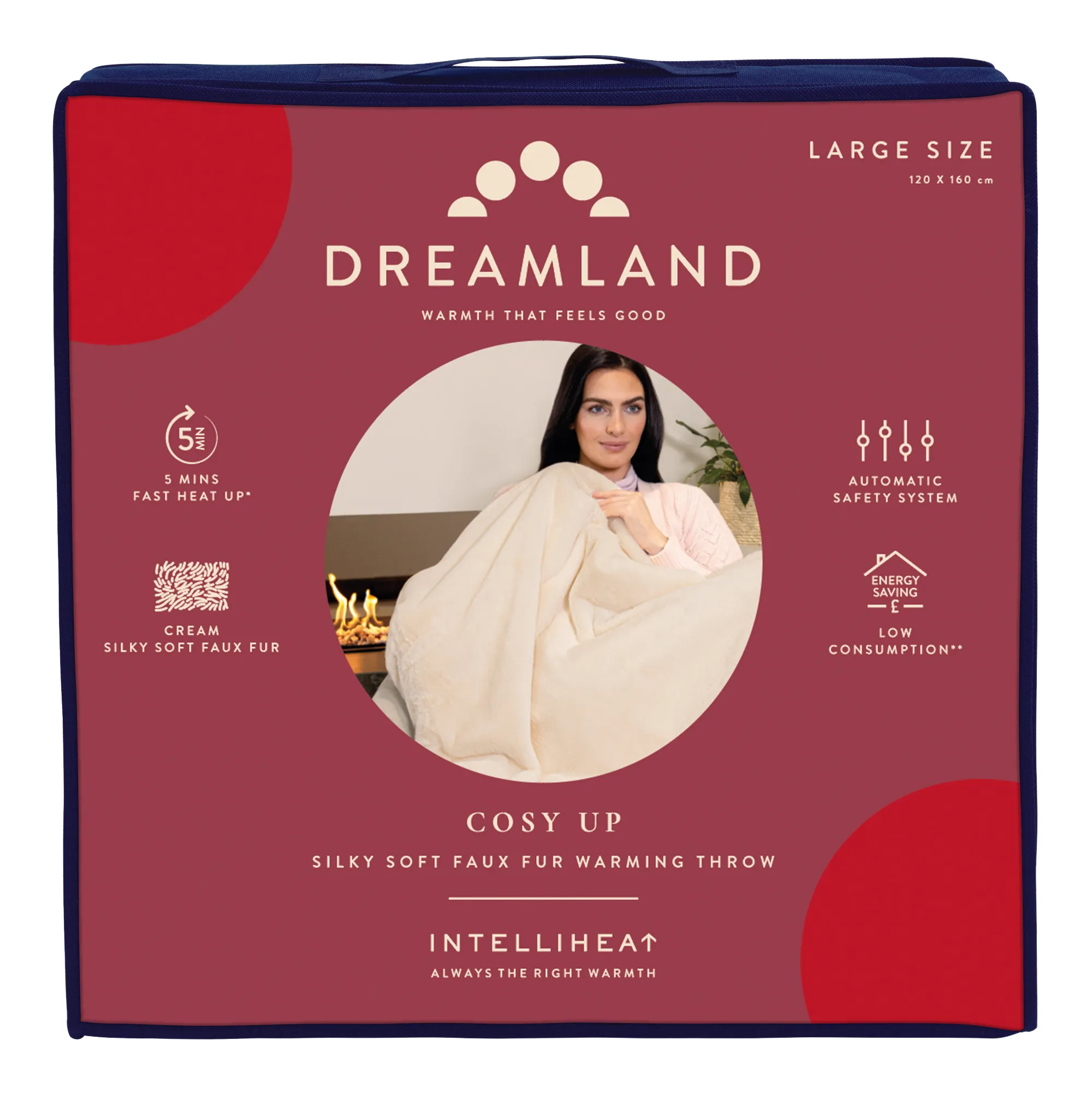 Cosy Up Silky Soft Faux Fur Warming Throw - Cream