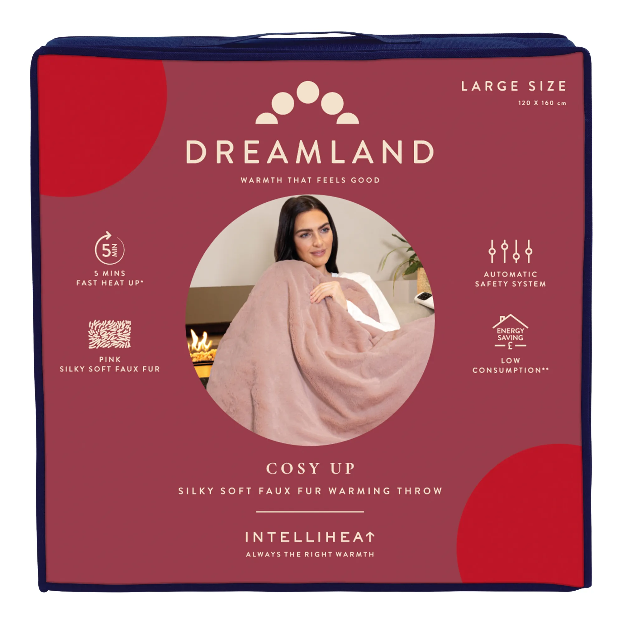 Cosy Up Silky Soft Faux Fur Warming Throw - Pink